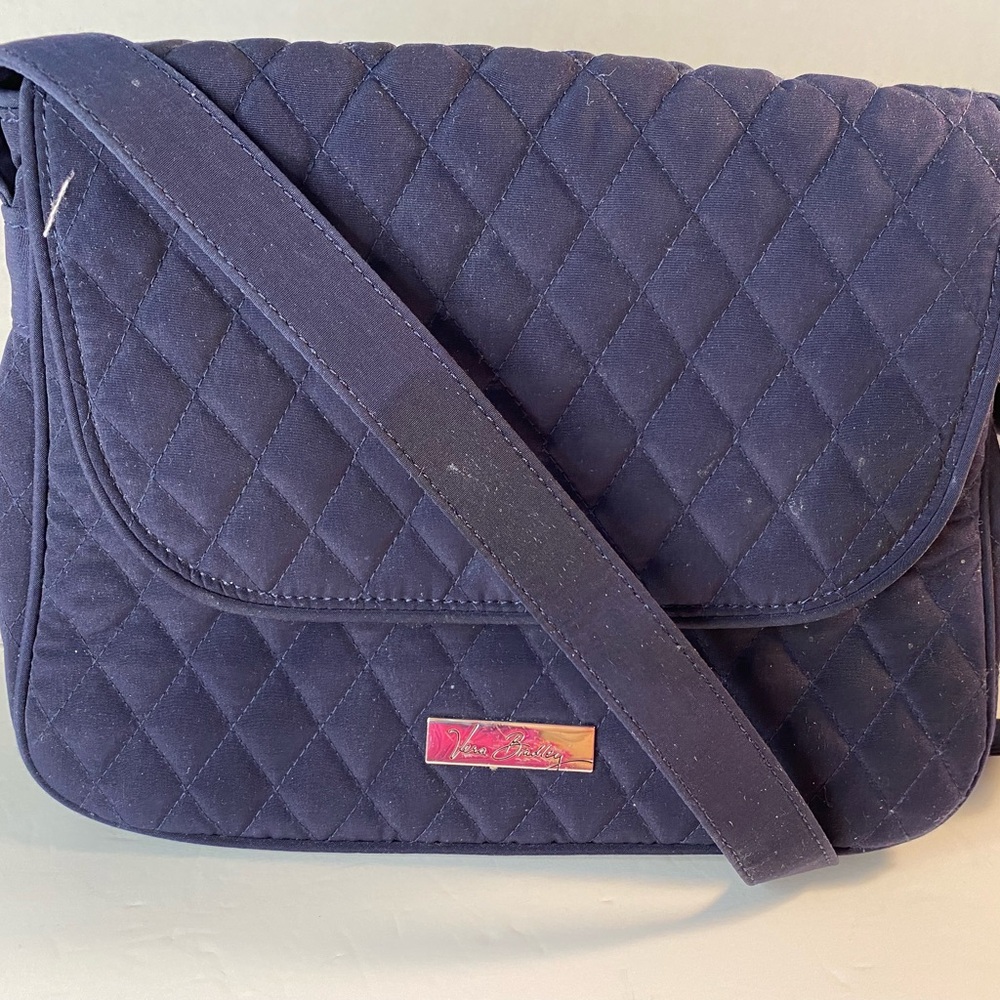 Vera Bradley Outlet Navy Microfiber Quilted Crossbody Bag